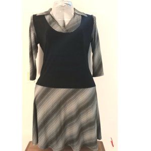 TORRID Faux Layered Black White Stripe  Dress XL